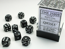 36x6 dobókocka - opaque black/white