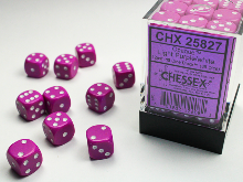 36x6 dobókocka - opaque llight purple/white