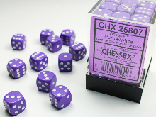 36x6 dobókocka - opaque purple/white