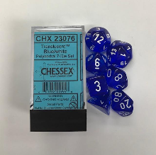 Szerepjáték kockaszett (7 kocka) - Blue/White